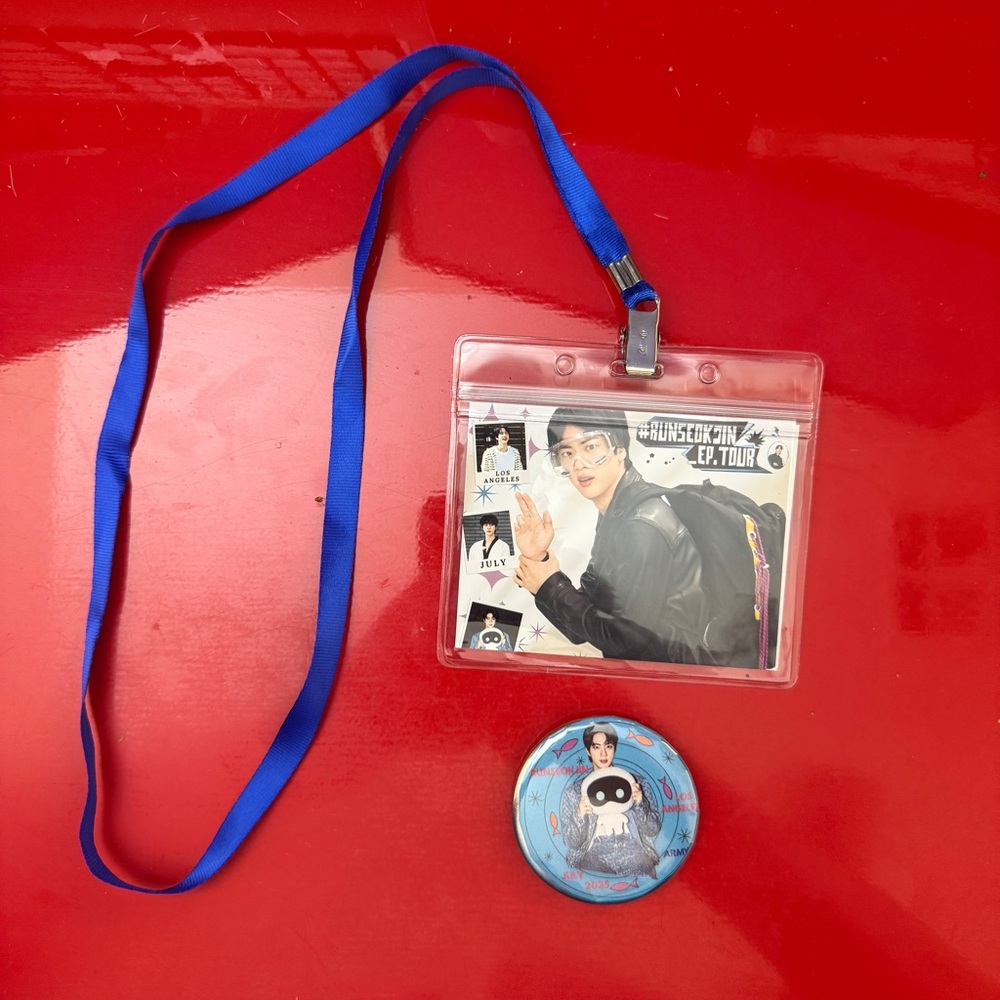 BTS Jin concert Lanyard with Badge Holder and Button Set Anaheim LA